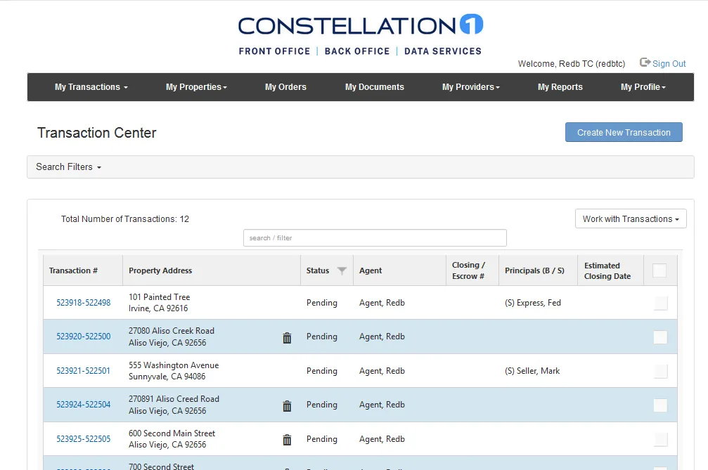 Transaction Center