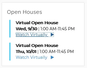 Virtual Open House screen