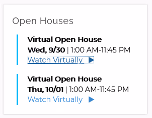 Virtual Open House screen