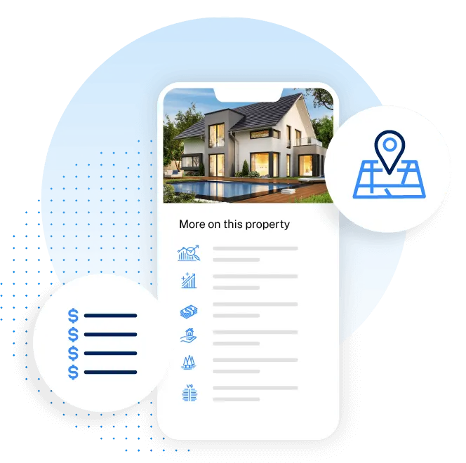Graphic showing real estate website platform.
