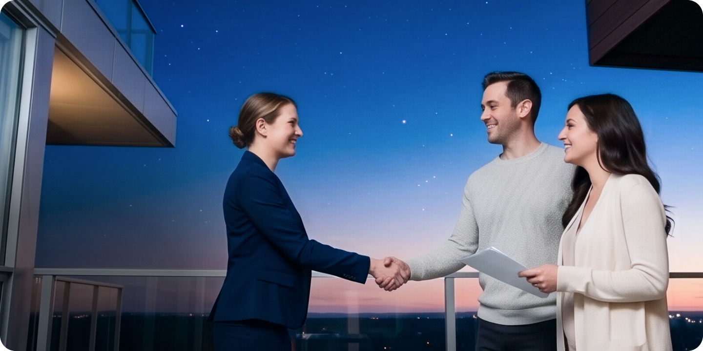 Real estate professionals winning new clients